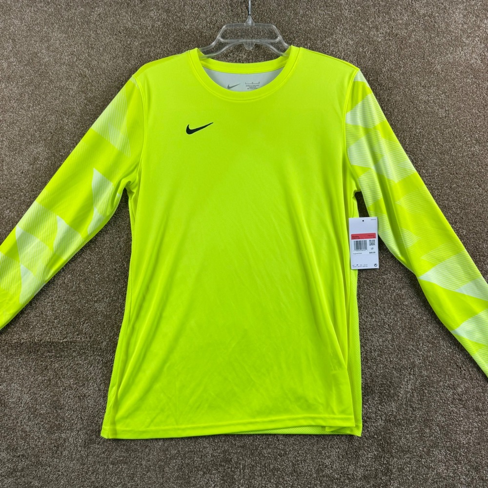 Nike Womens Dri-FIT Long Sleeve Volt Neon Yellow CJ6071-702 Large